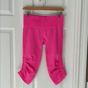 lululemon athletica  Pink Seamless Ruched Capri Leggings